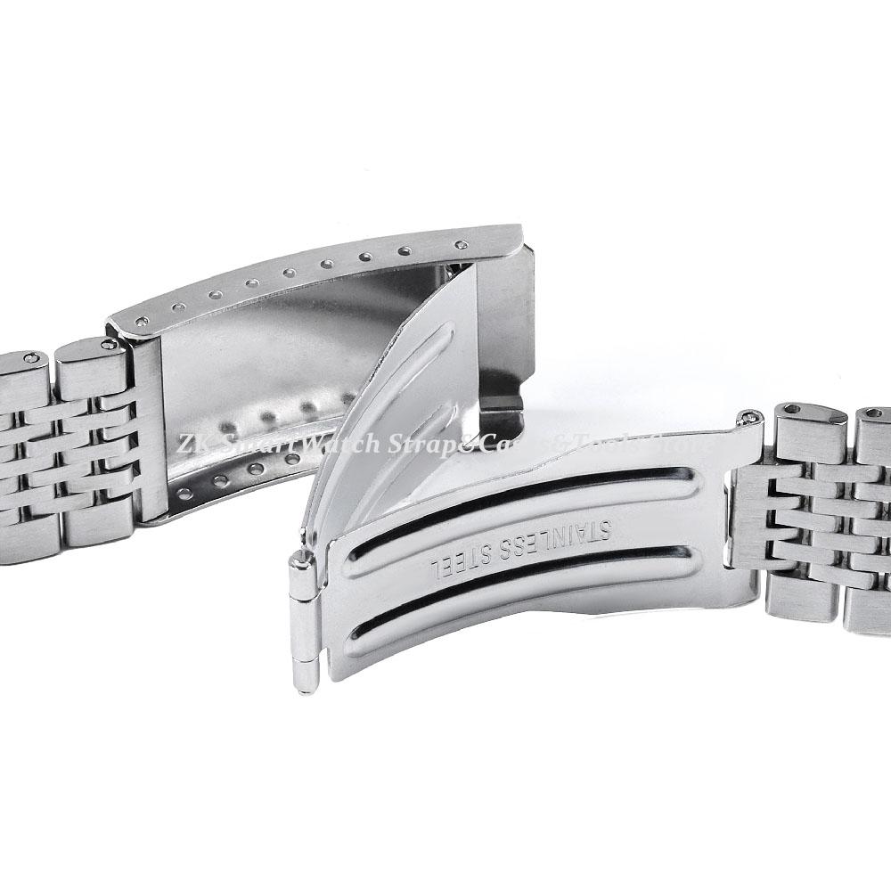 Цельный ремешок для часов из нержавеющей стали с изогнутым концом 12 14 16 18 20 21 22 24 мм Металлический браслет Застежка-бабочка Универсальный браслет Ремешок для часов