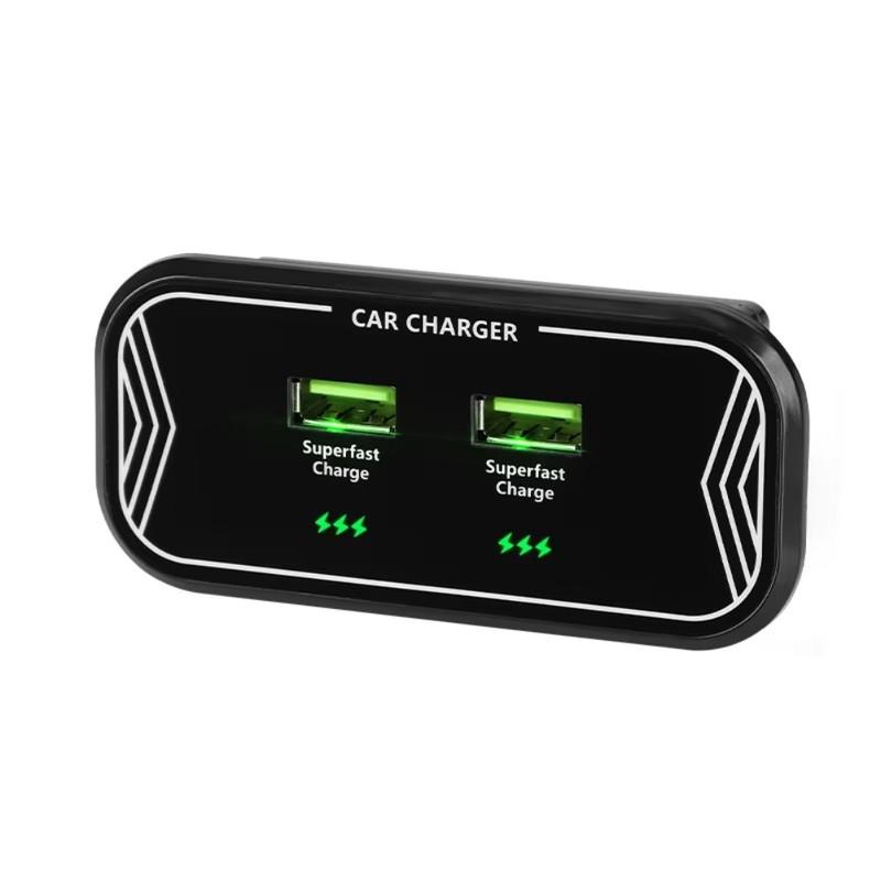 Fast Car Charger Dual Port USB Socket 12-24V Input 45W Phone Chargers For Vehicle Interior Car Electronics Accessories