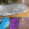 Christmas Tree Skirt Embroidered Sequin Tree Skirt Christmas Sequin Double Layer Tree Skirt Plush Snowflake Tree Skirt