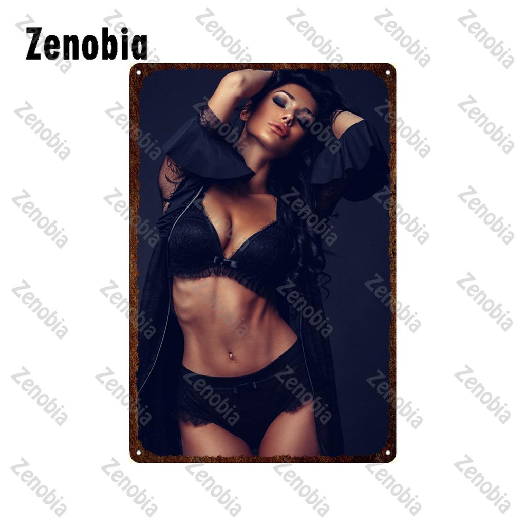 Sexy Metal Poster Angel Wings Girl Metal Signs Dropped Underwear Straps Woman Tin Signs Vintage Plaque for Bar Pub Home Decor