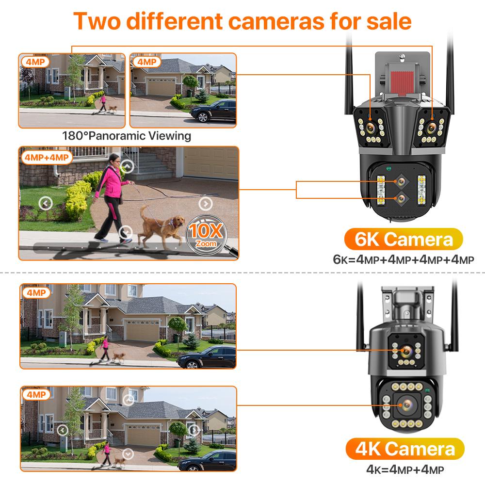 4K HD WIFI IP-камера 16MP 10X гибридный зум PTZ-камера с автоматическим отслеживанием уличная камера с четырьмя объективами и тремя экранами, камера наблюдения 4K