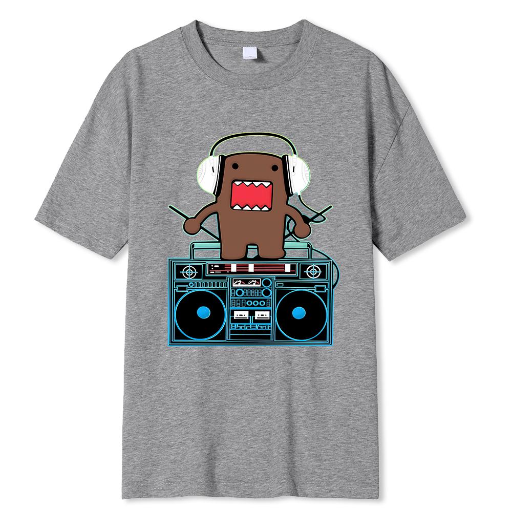 Domo Kun DJ Domo футболки мужские хлопковые юмористические футболки футболки с круглым вырезом топы с короткими рукавами идея подарка