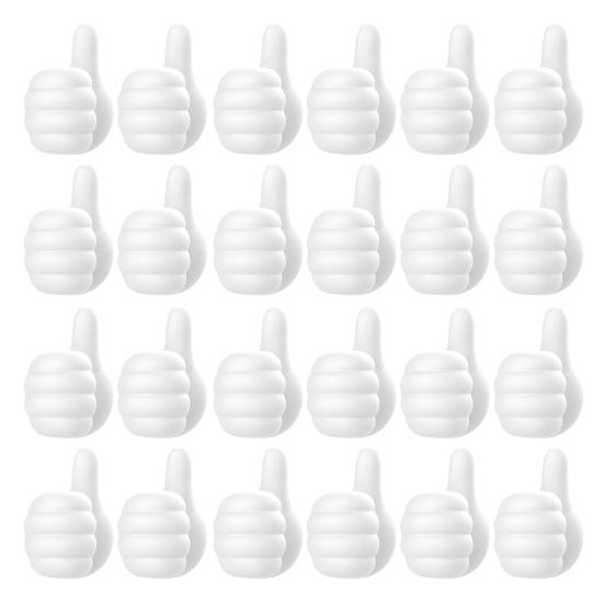 1/6/12/24Pcs Self Adhesive Cable Clips Pencil Holders Waterproof Wide Application Silicone Thumbs-Up Wall Hooks