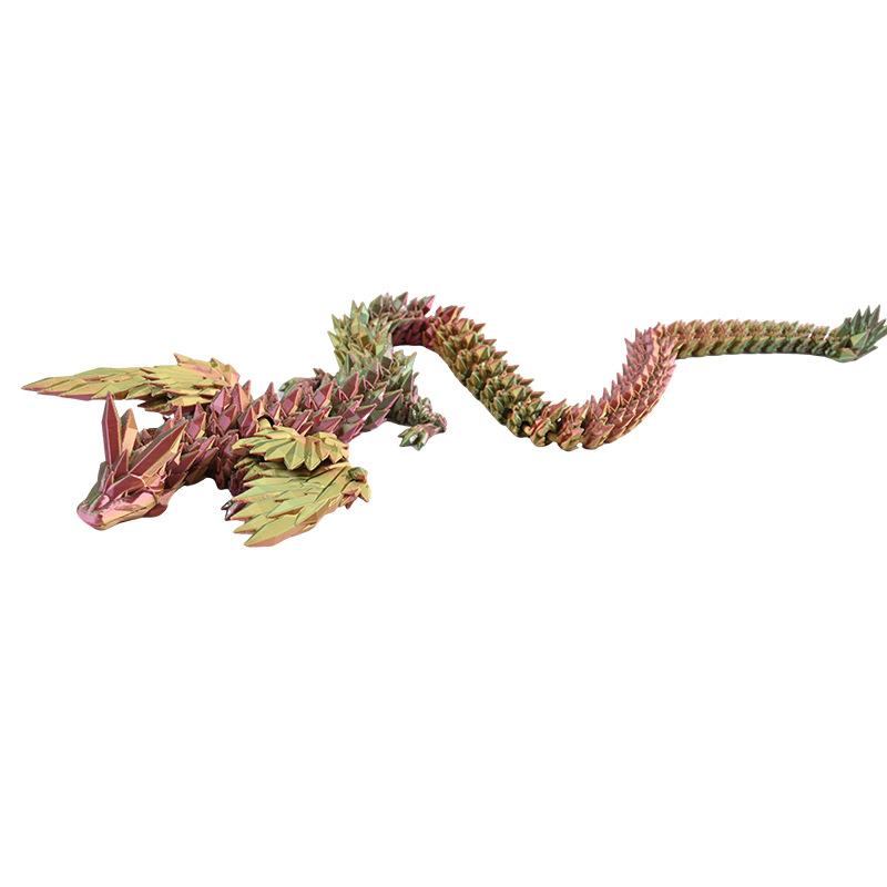 60Cm 3D Printed Wing Dragon Model Decoration Movable Joint Fidget Toy Rotatable Articulated Desktop Ornament Toy Crafts Gifts