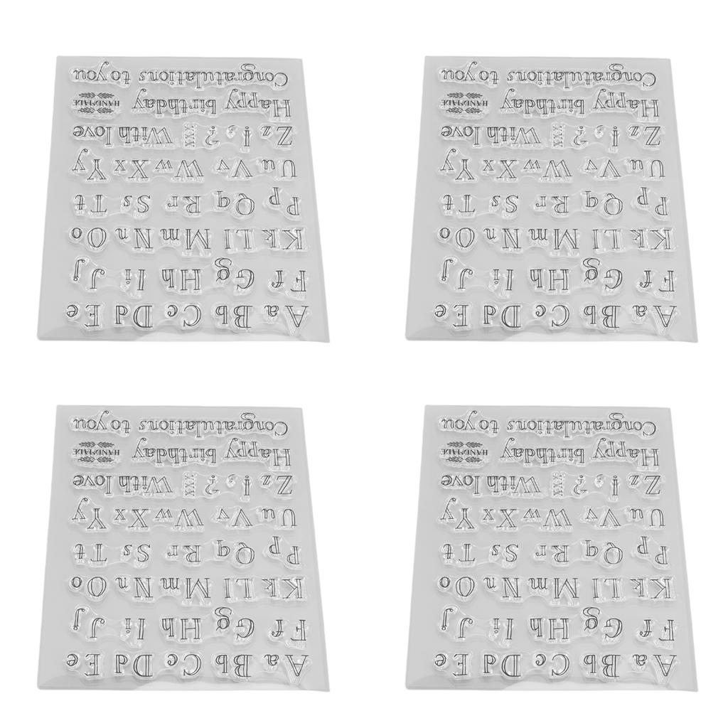 4 шт. прозрачные штампы прозрачные отпечатки паста многократно буквы декоративные штампы для изготовления открыток DI