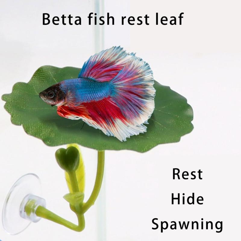Suction Cup Leaf Pad Resting Bed for Betta Fish Hammock Bed Fishtanks Spawning Ground Leaf Bed Aquariums Breeding Supply