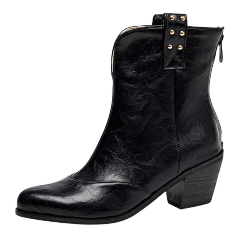 Fashion Big Size 45 Women's Ankle Boots Brown Black Short Riding Boot Low Heels Autumn Winter Shoes Lady Brand New 2024 Trends