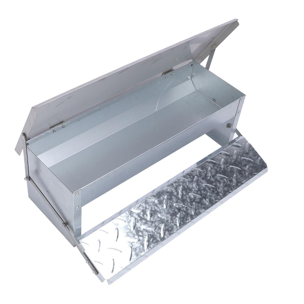 Автоматическая кормушка для кур с большой емкостью, прочная, из нержавеющей стали, ножная кормушка для птицы для курятника