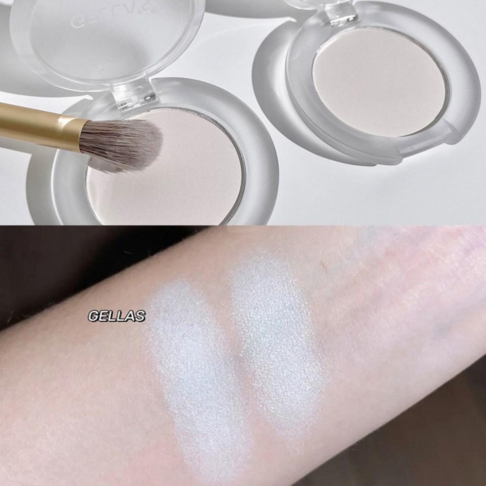 Highlighter Solid White Jade Palette Waterproof Pearl Matte Eyes Hair Brighten Silkworm Shimmer Bronzer Makeup, 1pcs Matte White