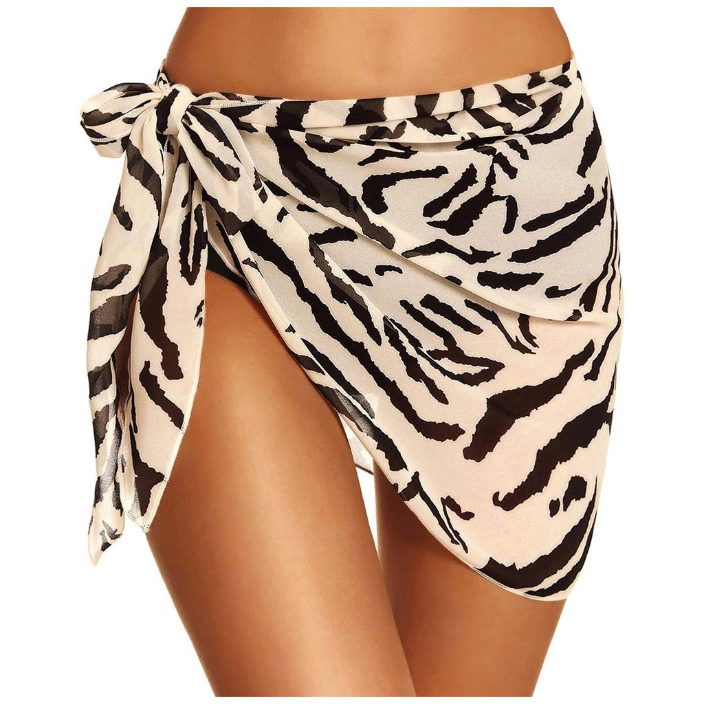 Women's Sarong Beach Wrap Skirt Transparent Bikini Wrap Cover Up Swimsuit