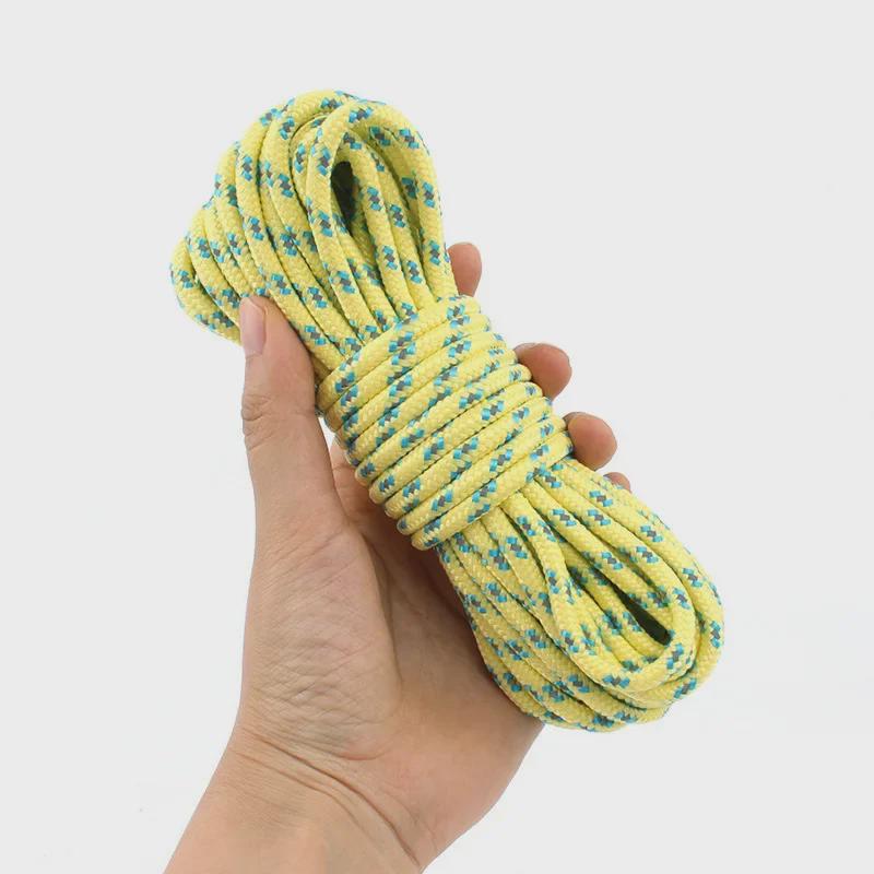 Светоотражающая веревка толщиной 5 мм, 50 м — для палаток, грунтовых колышков, навесов, бельевых веревок и ветрозащитных аксессуаров.