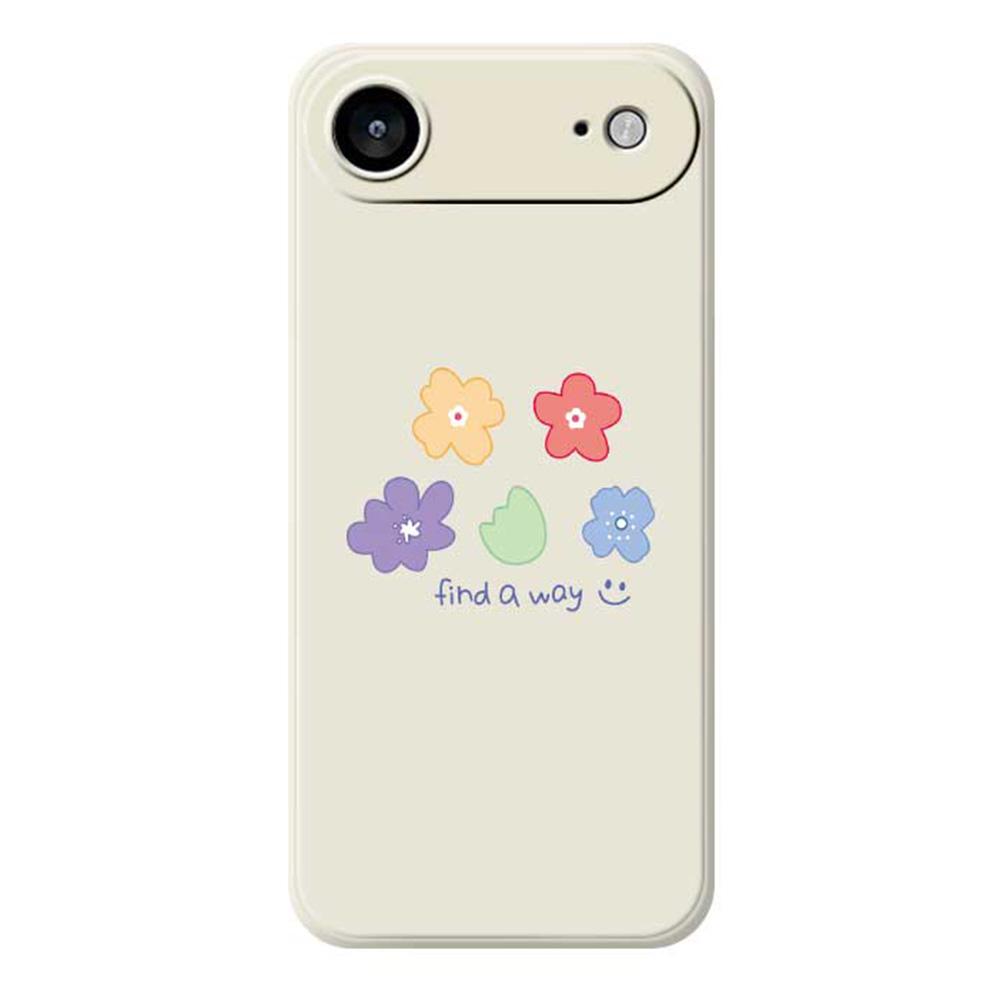 For iPhone 17 Air Case Five Colors Flowers Pattern Printing Straight Edge TPU Phone Back Cover