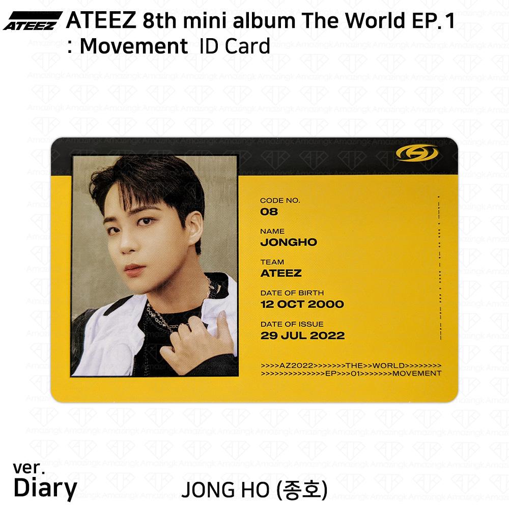 ATEEZ 8-й мини-альбом The World EP.1 : Официальное удостоверение личности движения Фотокарта КПОП