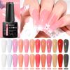 7ML Jelly Nude Gel Polish Translucent Pink Milky White Nail Gel Manicure UV LED Semi Permanent Soak Off Nail Polish
