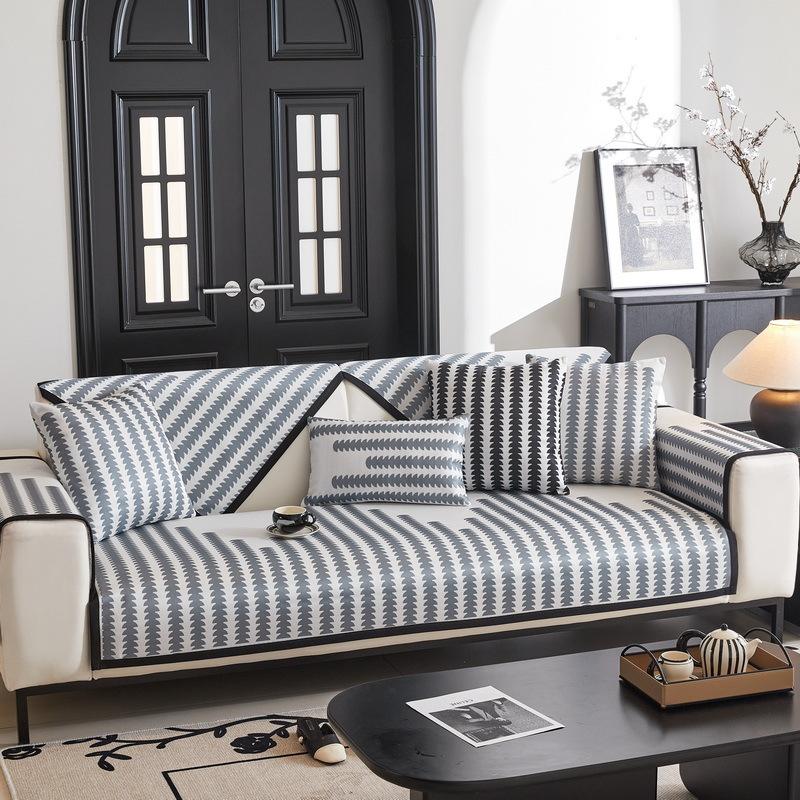Summer Ice Silk Sofa Cushion Cool But Not Ice Sofa Seat Cushion Non-Slip Light Luxury High Sense New Sofa Cover