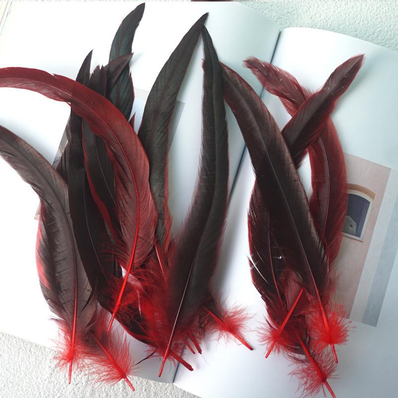 50Pcs Colorful Cock Tail 20-25Cm Stage Performance Mask Headdress Diy Decorative Material Tease Cat Stick Cat Toy Feather