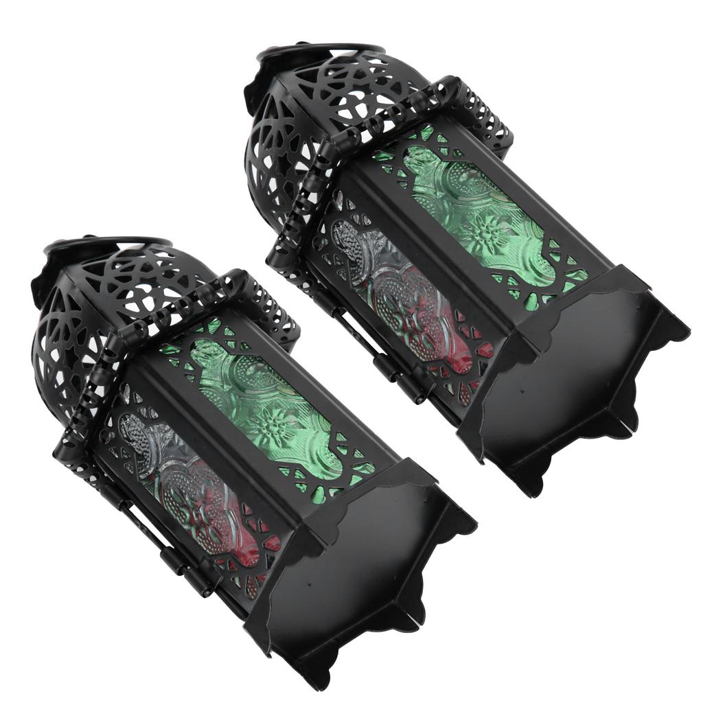 2Pcs Vintage Castle Candle Holder Black Retro Iron Metal Wedding Home Decorations