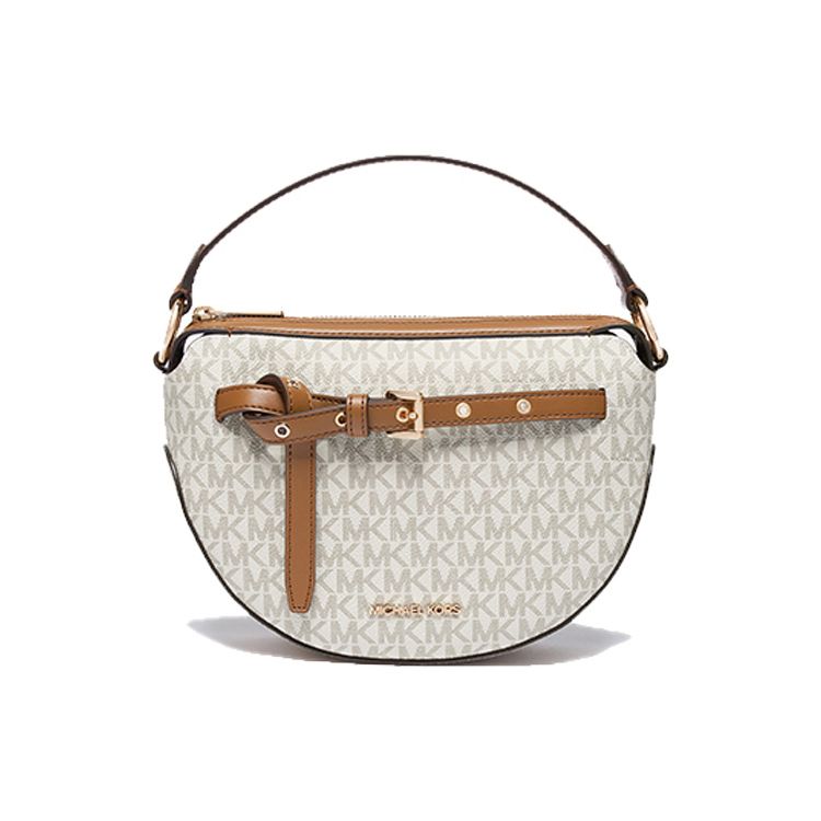 Michael Kors MK Emilia Сумка-седло с монограммой, застежкой-молнией, полукруглой формы, из искусственной кожи, женская, 35S1GU5C6B-150