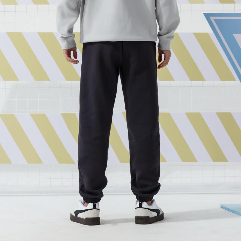 Puma Трикотажные брюки для бега, тренировок, фитнеса, с твердым логотипом, унисекс, черные 627881-75