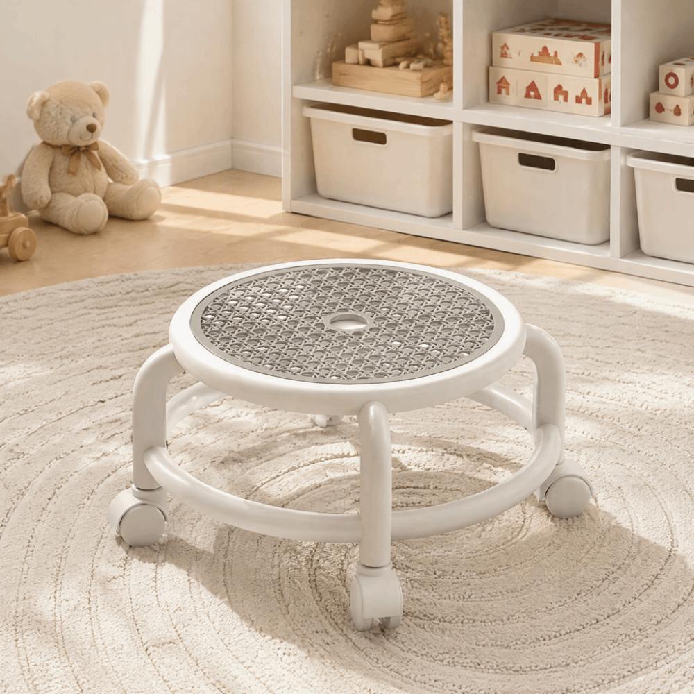 Round Swivel Stool Low Bathroom Chair Folding Design Step Stool Indoor Use