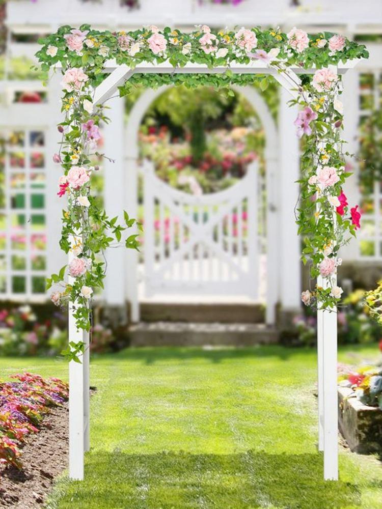 183 см свадебная арка искусственный пион шелковая пионная гирлянда искусственный пион цветок гирлянда ротанг с розовыми и белыми цветами для украшения стола свадебной вечеринки