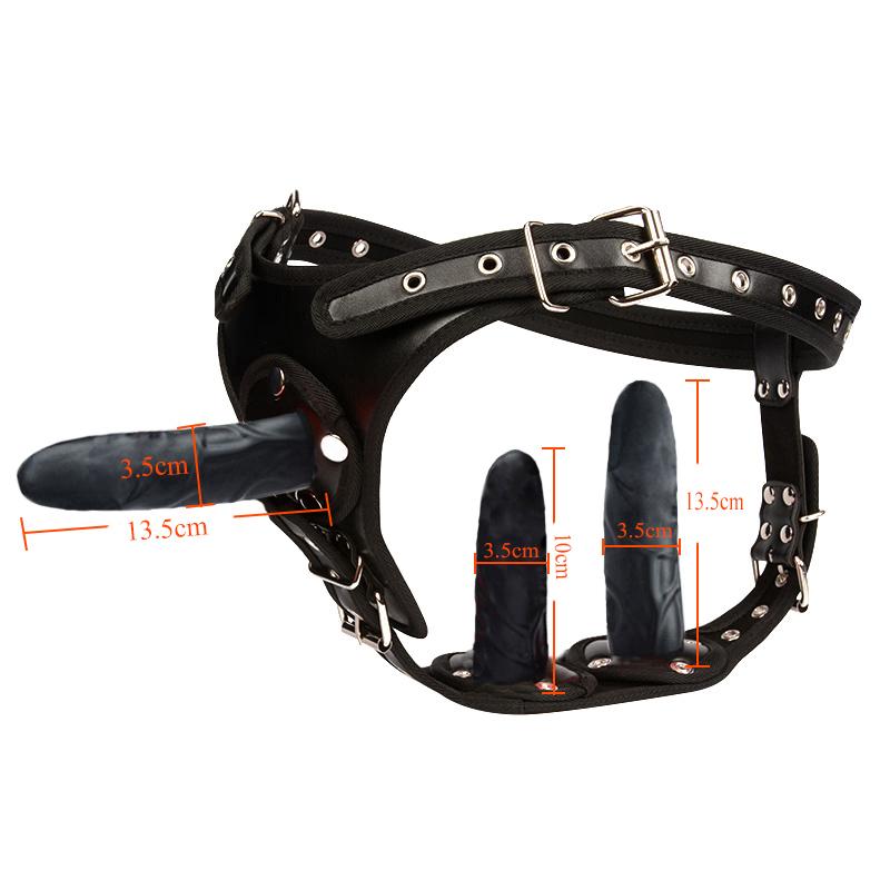 Эротический Большой Длинный Страпон Дилдо для Женщин Огромный Силиконовый Тройной Страпон Дилдо Анальная Пробка с Трусиками Лесбийские Секс-Игрушки Без Вибрации