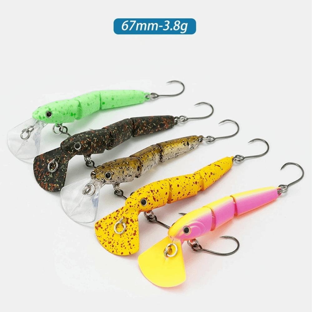 67mm Length Minnow Crank Bait 3 Joints Artificial Bait Artificial Wobbler Lure Stream Fishing