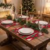 Dining Table Placemats 4Pcs Christmas Linen Placemat Set, Cartoon Snowman Gingerbread Gnome Mat Mat, Heat Resistant Place for Holiday Party Man
