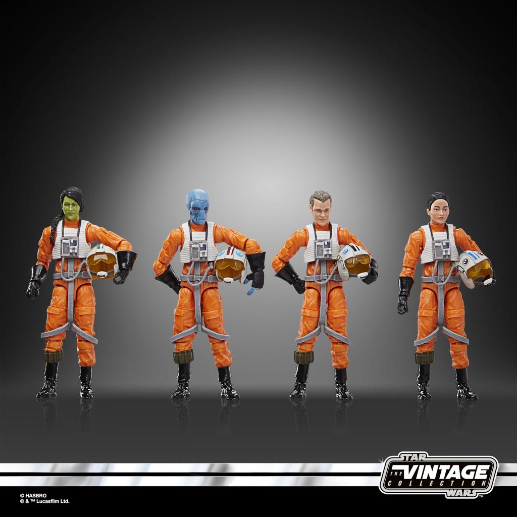 Star Wars Vintage Collection X-Wing Pilot 4-Pack Ahsoka 3.75-Inch Collectible Action Figures