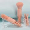 Portable 4-in-1 Retractable Makeup Brush: Blush, Eye Shadow, Multi-functional Tool with Cover.