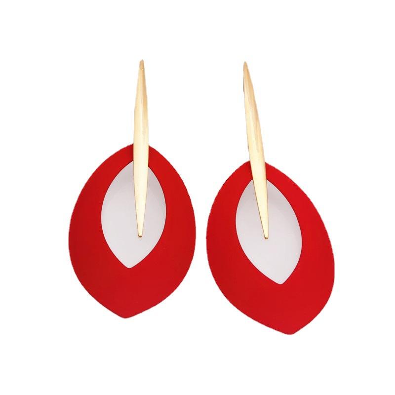 Корейский стиль геометрические овальные серьги-подвески для женщин большие массивные серьги вечерние украшения подарки подруге длинные Brincos