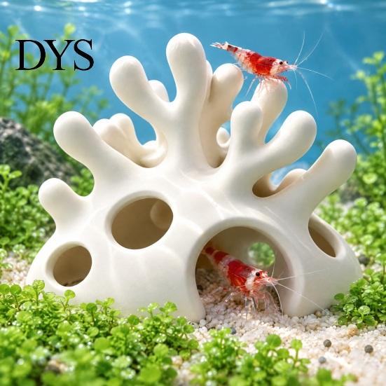 Коллекция энтузиаста аквариума 3D-печатное коралловое укрытие для аквариума, реалистичное декоративное украшение и скрытые пещеры для креветок, пресноводный