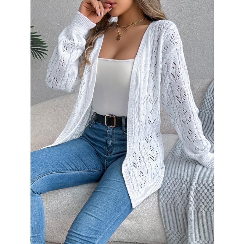 DAFIFY Women's Fashion Casual Fall Winter Solid Color Print Long Sleeve Sweaters