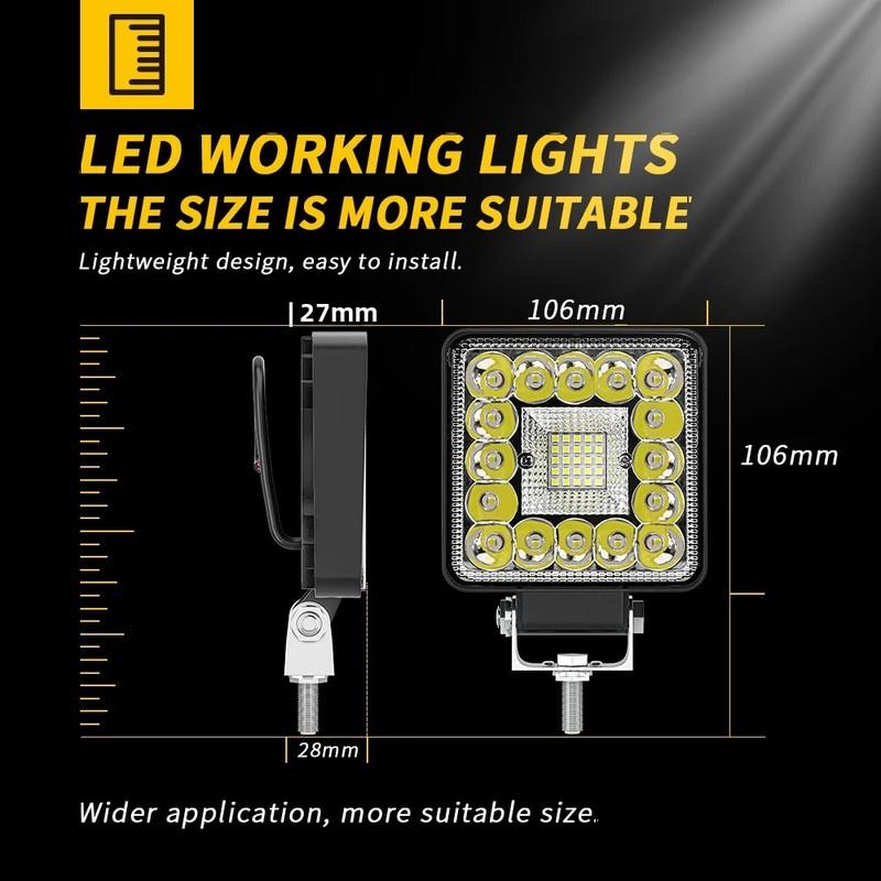 2pcs 4pcs 4inch 123W LED Light Bar Spotlight 12V 24V Car Work Light For Jeep Truck Boat Tractor ATV Offroad 4X4 Barra Mini LED