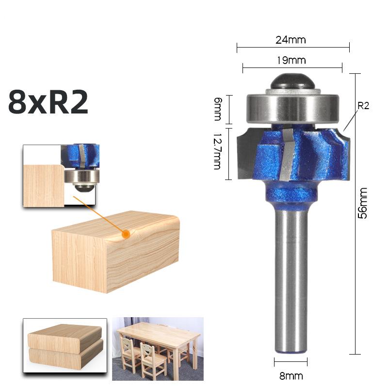 Allsome Фреза угловая круглая с хвостовиком 6 мм/6,35 мм/8 мм R1 R2 R3 фреза для обрезки кромок по дереву классическая фреза для дерева
