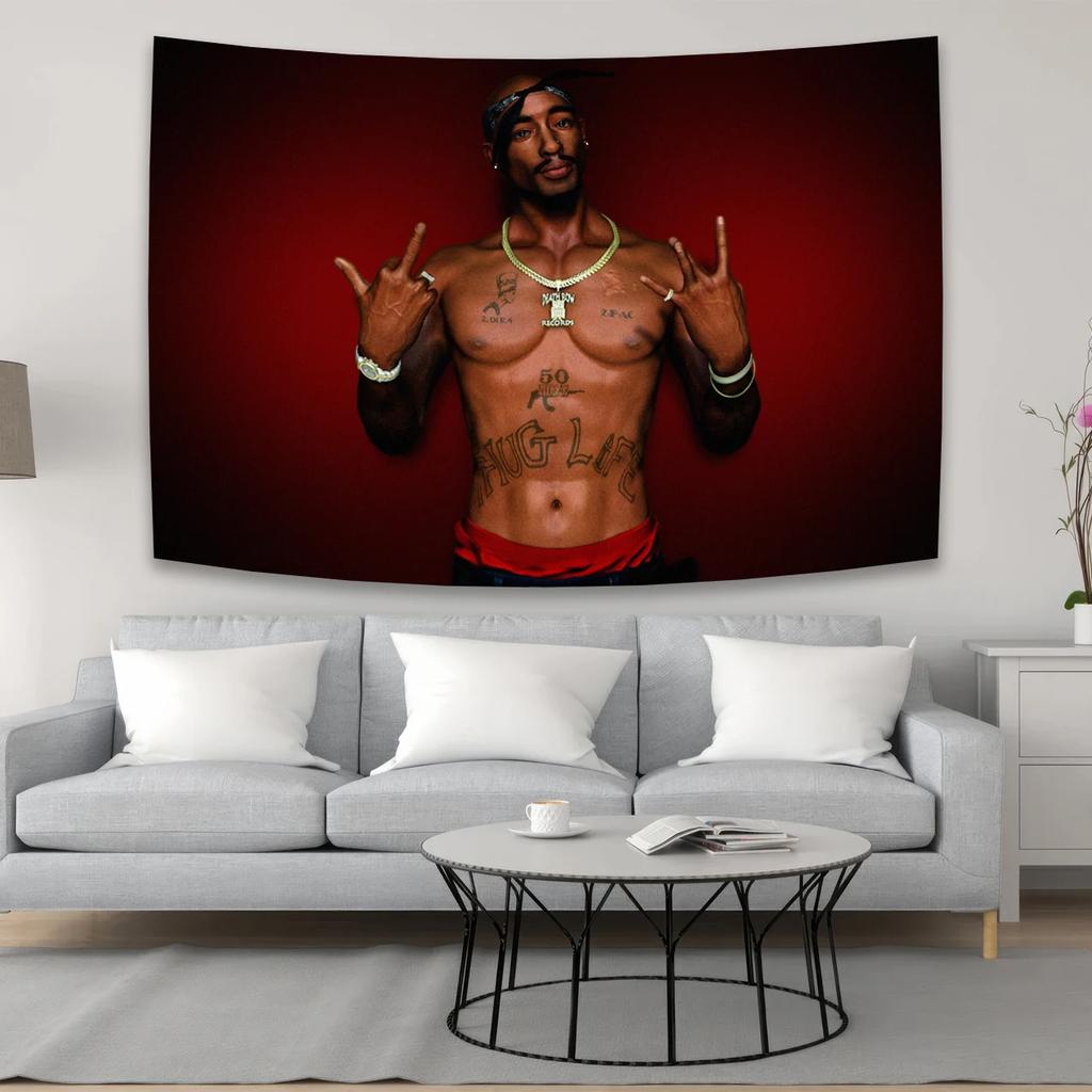 Iconic 2Pac Tapestry Legendary HipHop Art for Living Room Decor Modern Style Enhance Your Space with Music Vibes