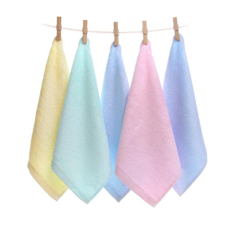 Квадратное полотенце из бамбукового волокна 30*30, синяя бамбуковая пряжа, маленький носовой платок для детского сада, простое плоское плетение, универсальное маленькое полотенце