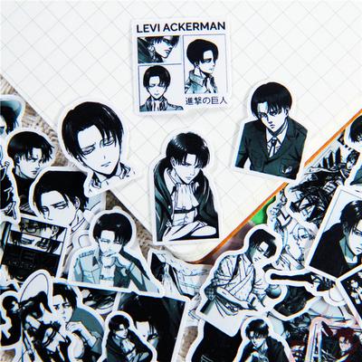 45 шт./компл. Атака на Титанов Levi Q-1 классический черный и белый мини-дневник ручные наклейки DIY модные смешанные наклейки-каракули