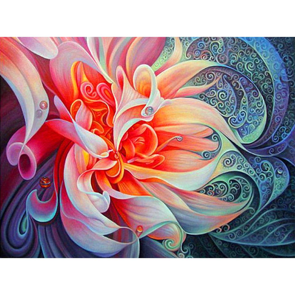 5D DIY Алмазная картина цветок горный хрусталь картина полная круглая алмазная вышивка мозаика изделия ручной работы украшение дома