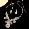 Temperament Luxury Shiny Rhinestone Necklace Earrings Two-piece Set