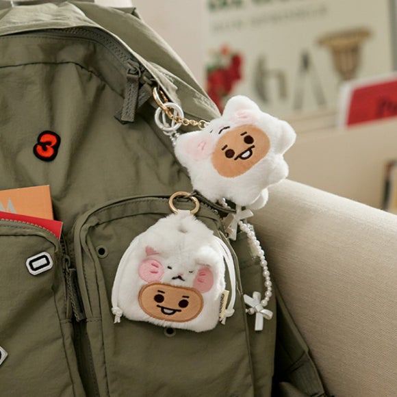 BT21 Кукла SHOOKY BABY FLUFFY, лежащая на полу/брелок для ключей/костюмный шкаф, набор из шляпы-ведра/мини-сумка с подвесками/сумка через плечо в виде куклы-лица (5 вариантов)