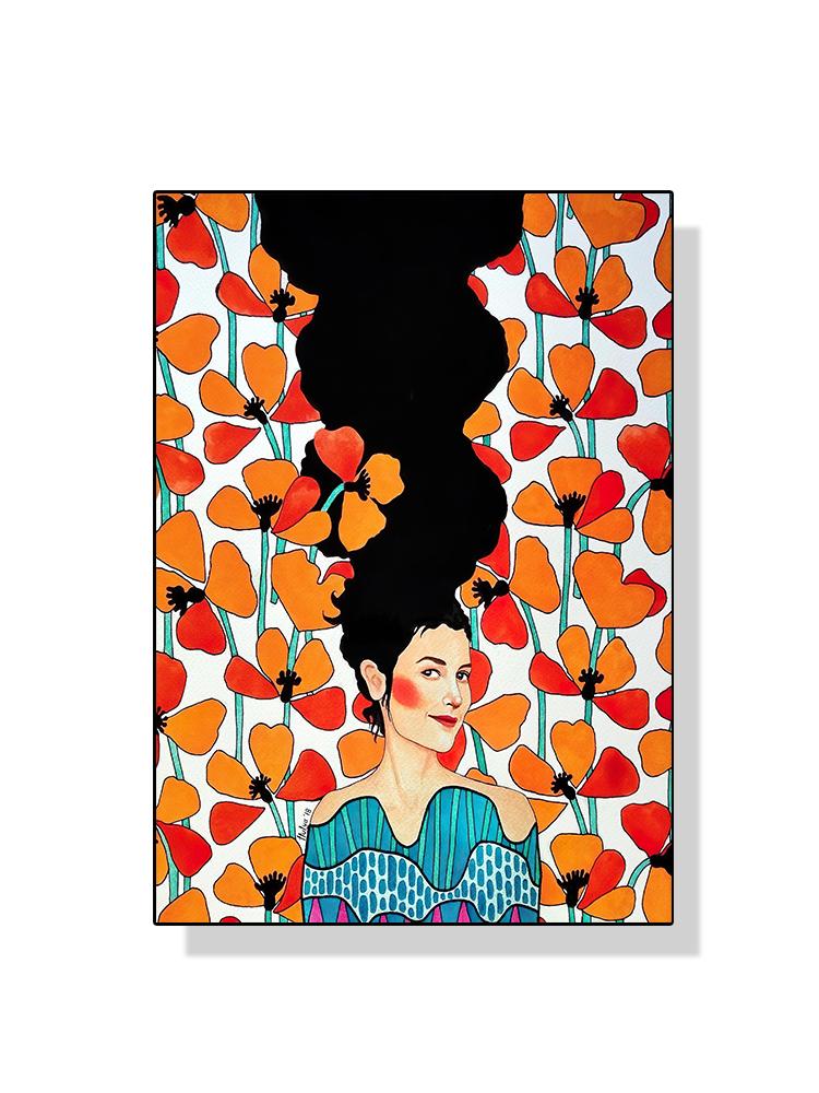 Абстрактный цветок женщина девушка волосы модный плакат холст живопись скандинавская настенная картина для современной гостиной украшения дома