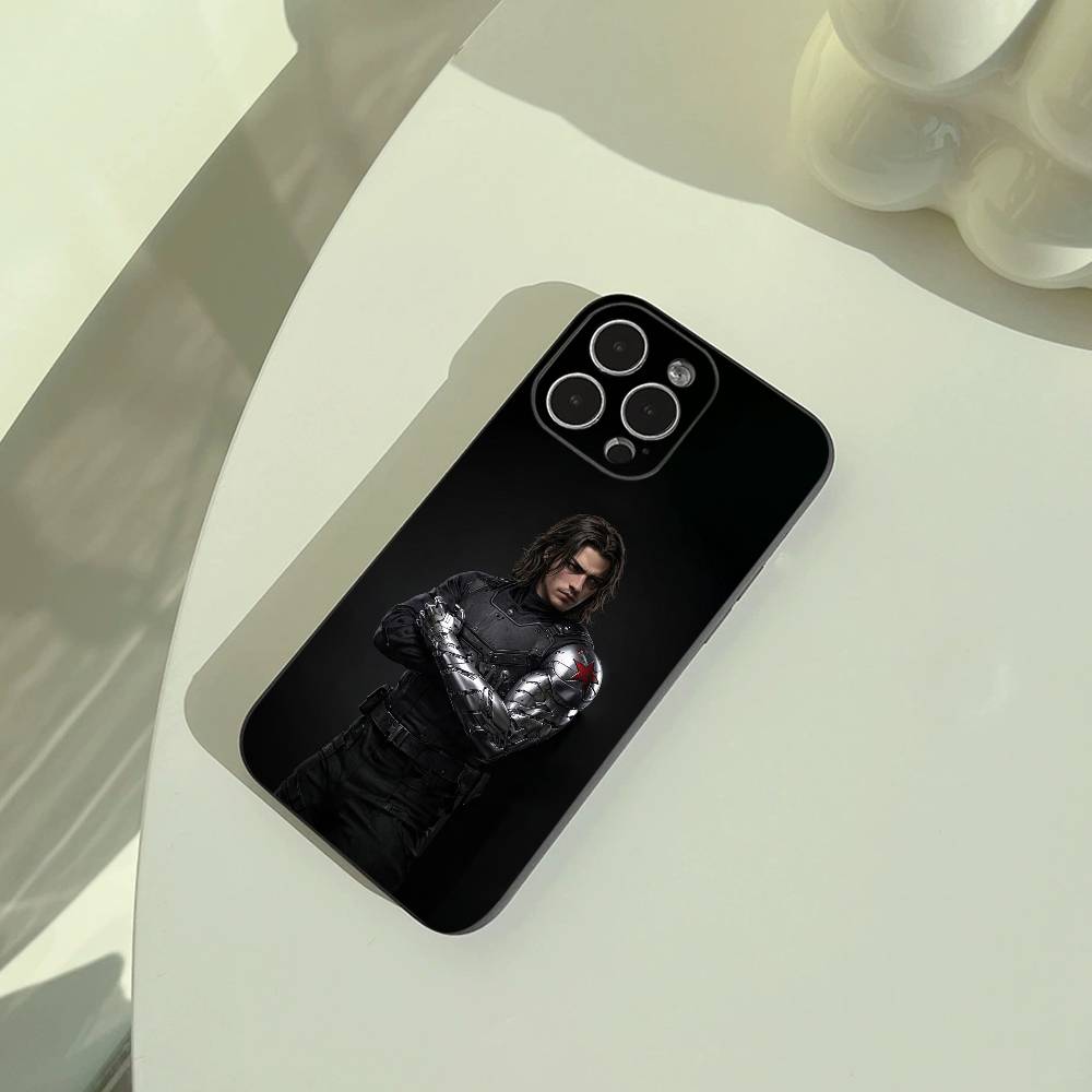 B-Bucky- Barnes Winter -S-Soldier Phone Case For iPhone 17,16,15,14,13,12,11Pro Max, Lightweight and practical Soft Black Cover