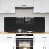 Kitchen Backsplash 2 pcs Black 70 x 50 cm Tempered Glass
