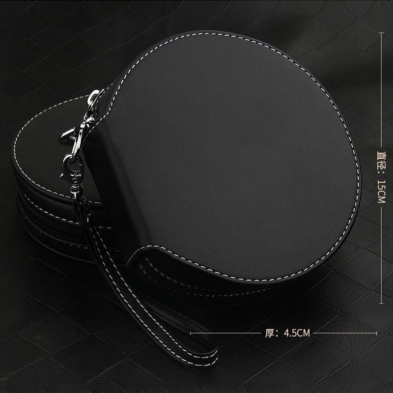 For Porsche Panamera Cayenne Taycan 911 718 Macan Carrera-GT PU Leather Car Logo CD DVD Storage Bag Disc Organizer Box Accessory