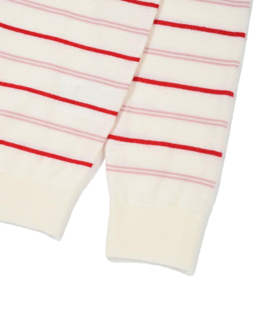 WACKY WILLY Women'S Striped Pullover Cream