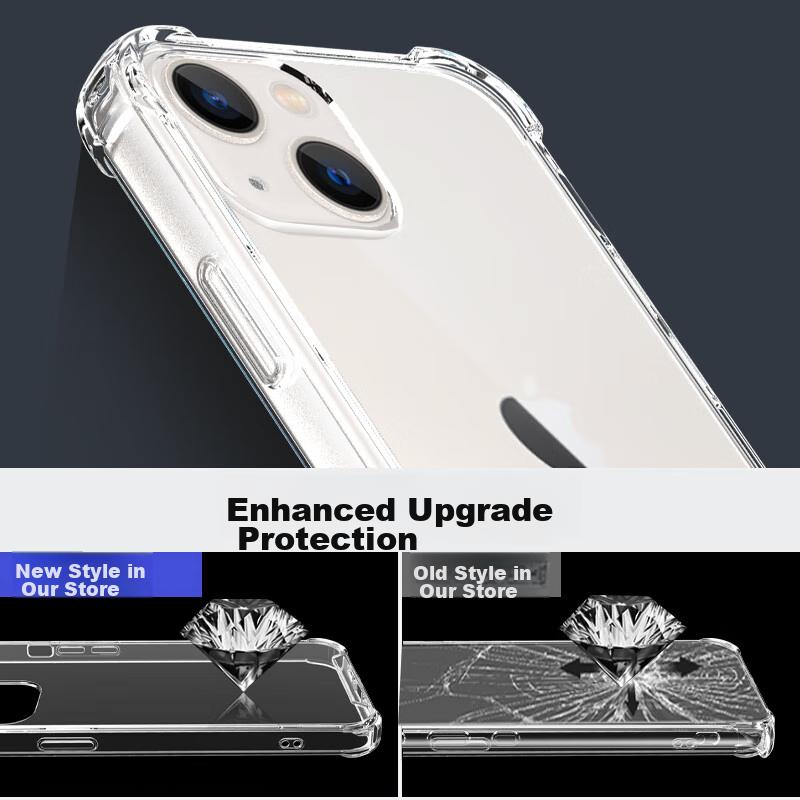 IPhone 13 Case, Transparent Full Silicone Shockproof Airbag Soft,, Dual Material Anti-Drop, German Bayer Imported Materials, High Transparency
