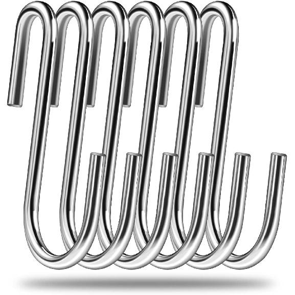 Набор из 24 штук, 3 дюйма, усиленные S-образные крючки, держатель для сковородок и кастрюль, вешалки, S-образные крючки для кухонной утвари, посуды, одежды, сумок, полотенец, растений