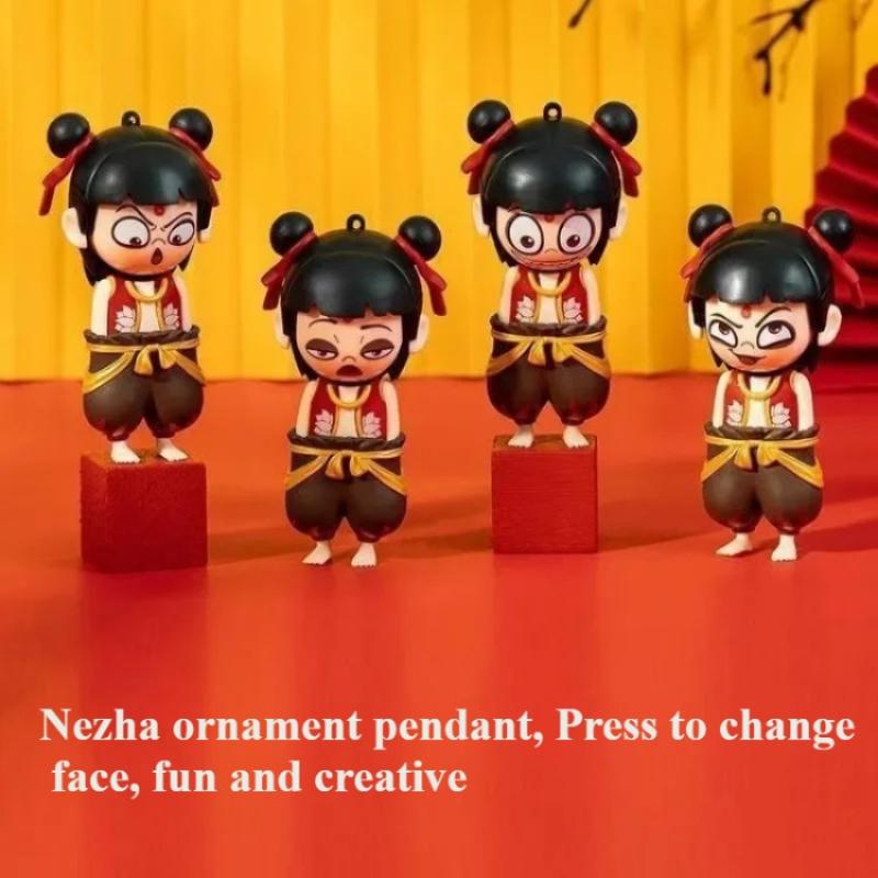 2025 Funny Nezha 2 Change Face ,4 Types,Movie Character Model,Bag Pendants,Decor Figurines,Friends Gifts