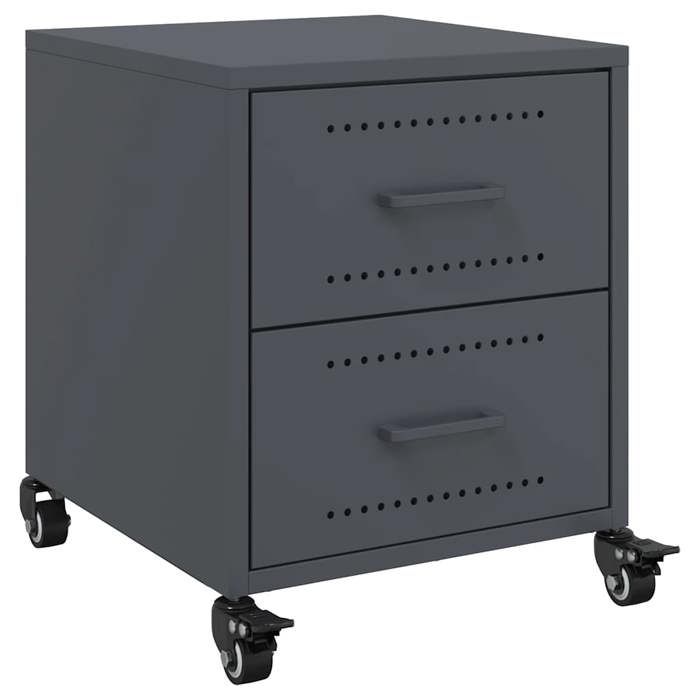 VidaXL Table de chevet anthracite 36x39x43,5 cm acier, armoire, meubles de chambre à coucher, support de téléphone, armoire 846630